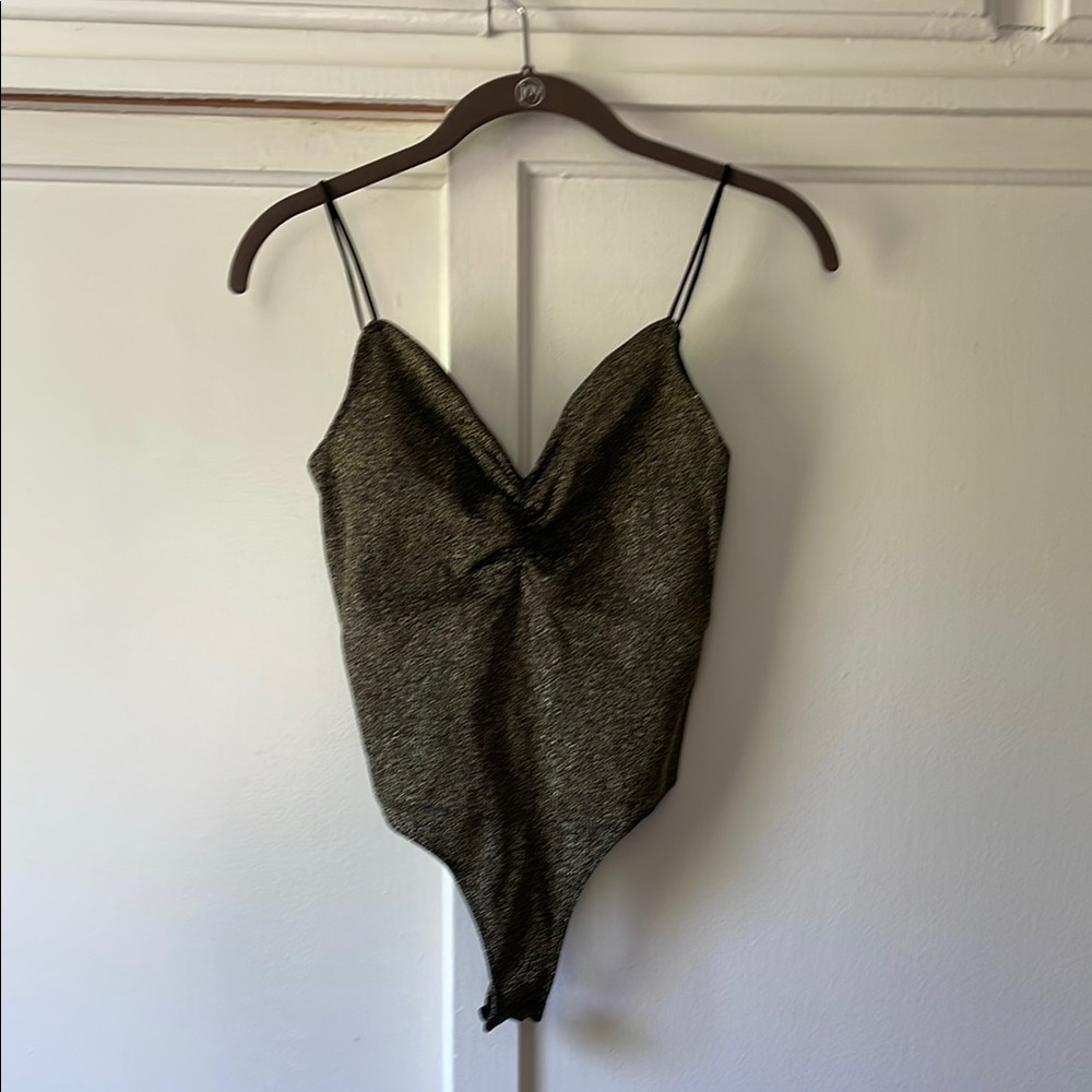 Anthropologie Metallic Bodysuit
